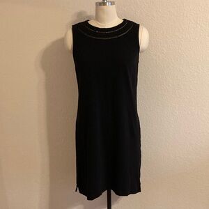 Talbots Elegant Black Cotton Mini Dress